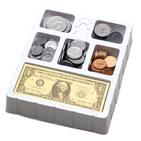 Educational Insights Play Money, Coins And Bills Tray 3058